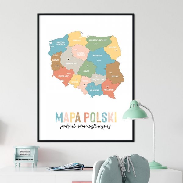 Plakat edukacyjny - MAPA POLSKI